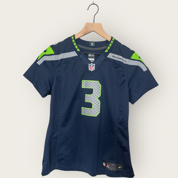 Nike NFL Seattle Seahawks Women’s Medium Navy Russell Wilson 3 Jersey Top - Picture 1 of 4